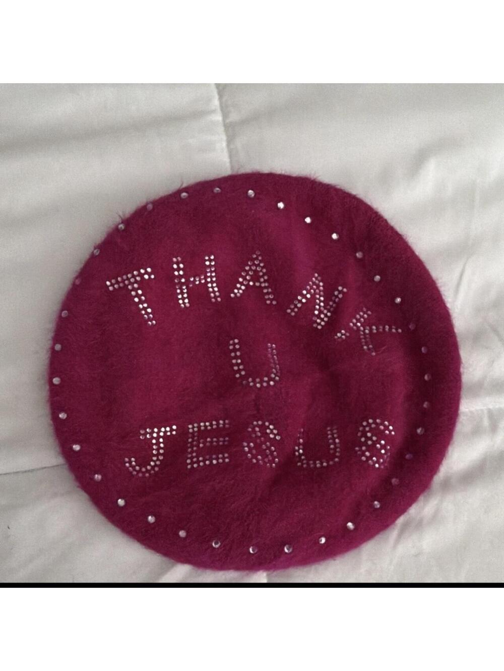 Women's Pink and Burgundy Hat